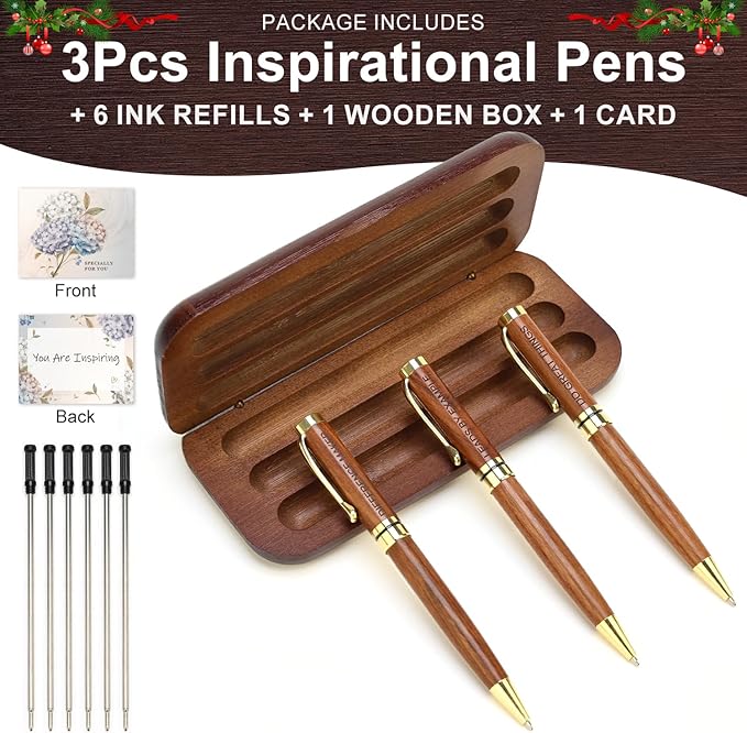 Engraved Wood Pen Set Thank You Gifts for Boss Coworkers Nurses Difference Maker Teacher Gifts for Women Employee Coach Counselor Therapist Leadership Work Christmas Gift Stuff Office Business Pens