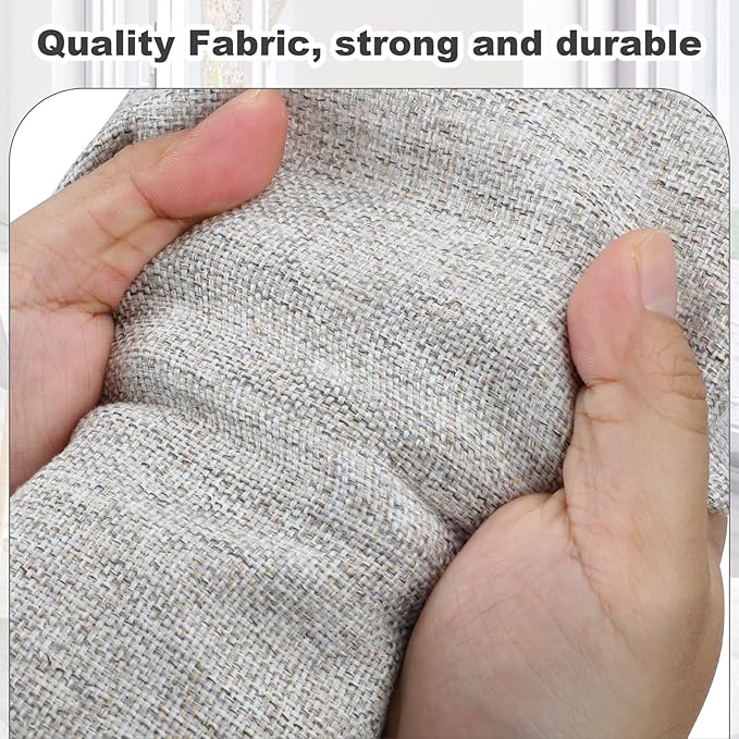 Medium 15" 21 Quart Collapsible Stackable Storage Bins with Lids, 1 Pack Beige Foldable Fabric Closet Storage Boxes with Lids, Heavy-duty Linen Baskets for Bedroom