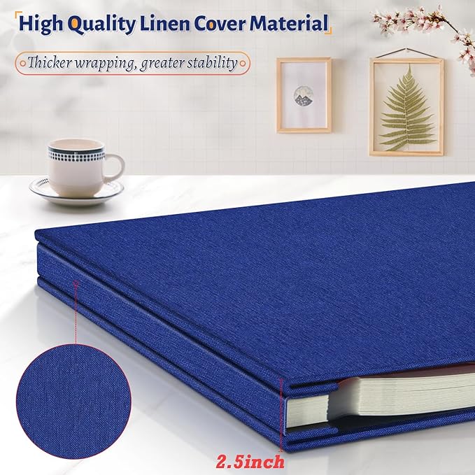 Photo Album Self Adhesive Scrapbook,120 Pages Large Photo Book for 4x6,5x7,8x10 Pictures,DIY Album for Baby Wedding Family Travel Birthday,with Metallic Pen and Scraper