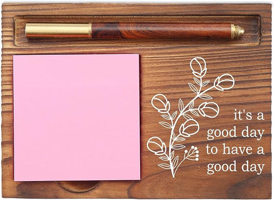 It’s a Good Day Sticky Note Holder, Positive Desk Organizer for Work, Motivational Office Gift for Coworkers, Friends, Teachers, Self-Stick Note Pad Holders EDP121