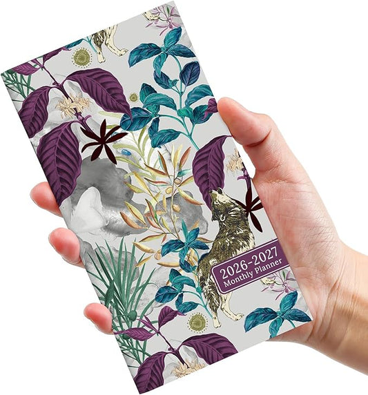 Pocket Calendar 2026-2027 for Purse, Two Year Monthly Planner Pocket Size, Jan 2026 to Dec 2027 Monthly Planner Small Size (6.5" x 3.5") - Jungle