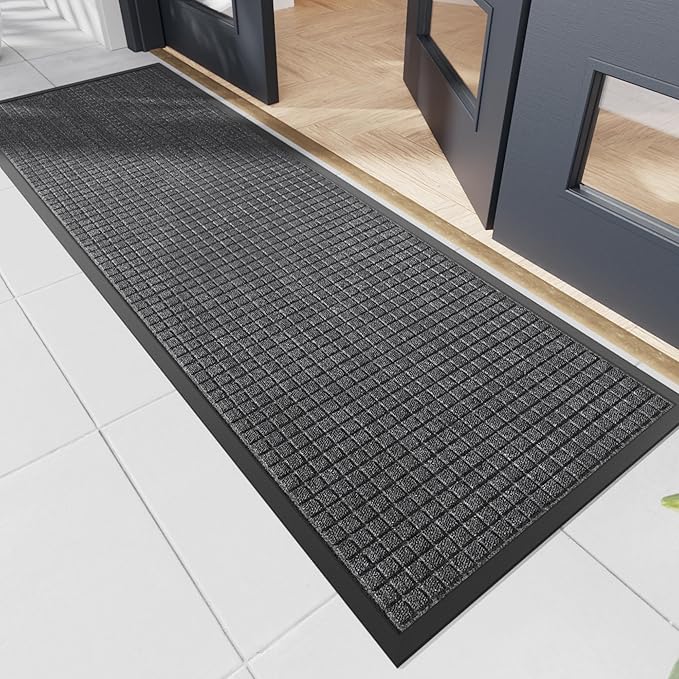 Durable Front Door Mat, 72" x 24" Heavy Duty Indoor Outdoor Doormat for Entryway, Non-Slip Rubber Backing, Stain and Fade Resistant Commercial Floor Mat for Home Office Entry