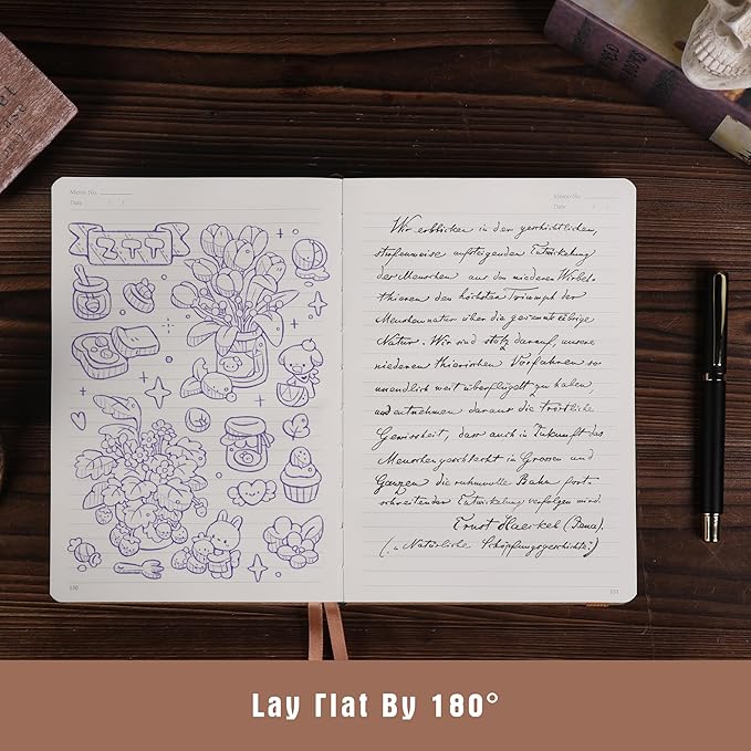 TIEFOSSI Lined Journal Notebook for Women Men, Leather Journal with Pen, A5 Evil Eye Hardcover Notebook for Work, Journaling, Travel & School, 100 GSM Thick Paper, 320 Numbered Pages, 6.2 x 8.3 in