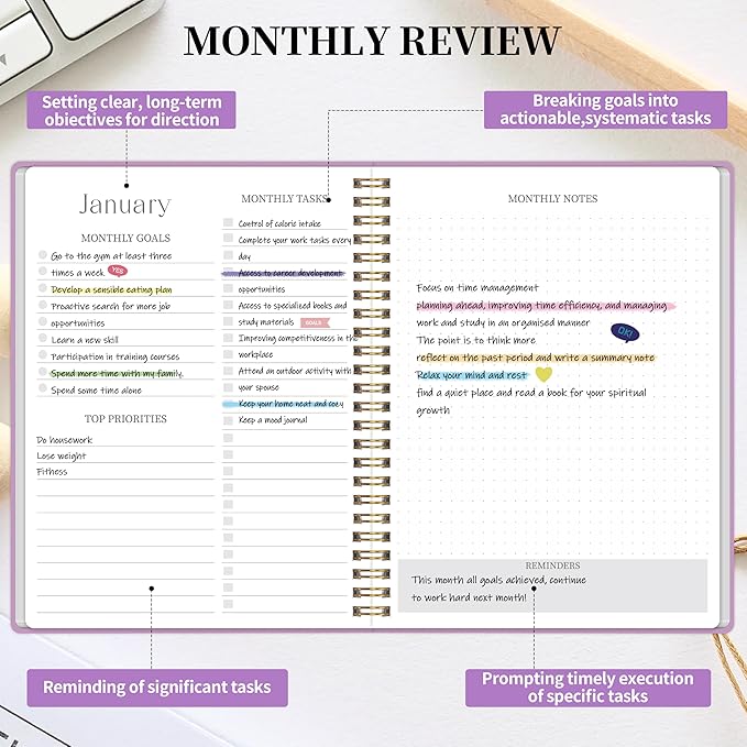 Monthly Planner 2026-2027 - 2 Year Monthly Planner Calendar 2026-2027, Jan. 2026 - Dec. 2027, 7.3" * 9.5", 24 Months Calendar Planner with Note Pages, for Office, School Home Planning - Purple