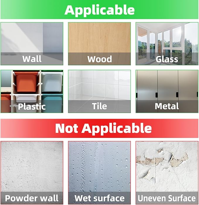 6 Pack Acrylic Sign Holder 8.5x11 Wall Mount,Clear Wall Sign Holder with Tape,Horizontal & Vertical Display,Plastic Sign Holder for Wall Door Glass Window Fridge-No Drilling