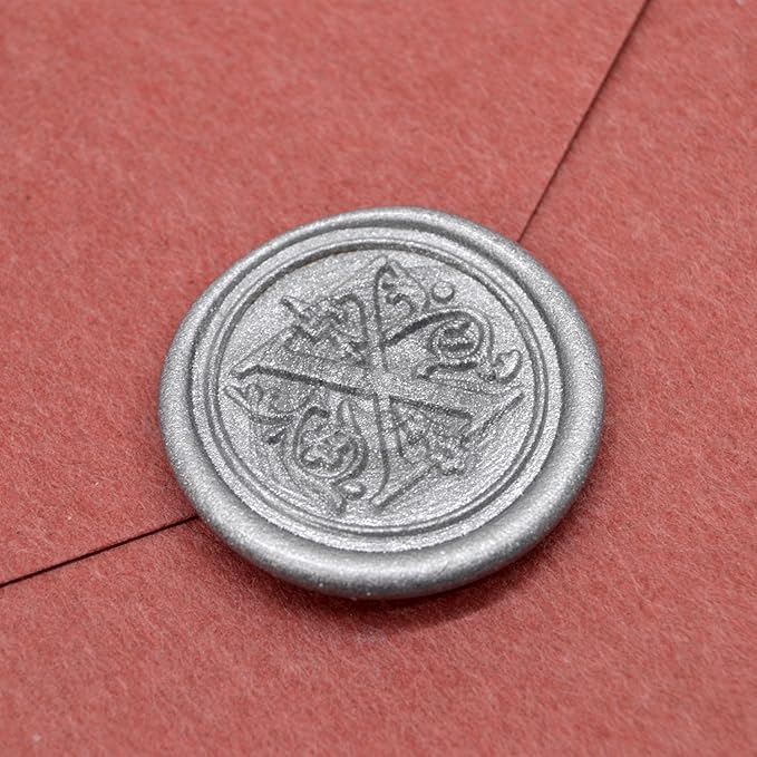 TELOSMA 100 Stars Shape Sealing Wax Beads - Big Seal Beads in Glass Jar, Making Wax Seals for Wedding or Event Party Invitation, Thanks Card Envelope, Gift Wrapping - Silver