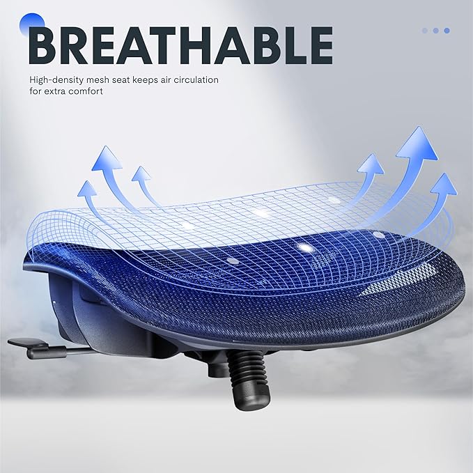 FLEXISPOT Ergonomic Office Chair with Footrest, Mesh High Back Computer Chair, Home Office Desk Chairs, with Adjustable Lumbar Support/4D Headrest/Reliable Base, Breathable Mesh Seat, Black, OC3 AIR-F