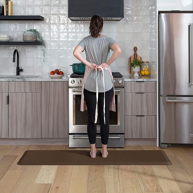 NewLife Anti Fatigue Nonslip Mat: Hard Floor Utility Mats for Garage, Patio and Kitchen - 20" x 72" x .5" - Vintage Leather Rustic Brown