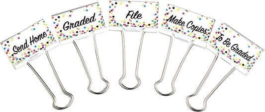 Confetti Classroom Management Large Binder Clips