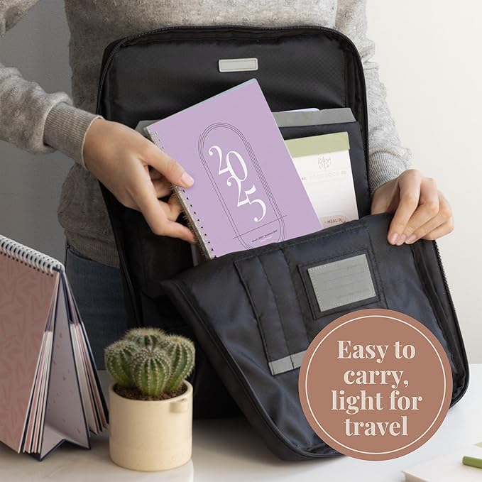 Rileys 2025 Weekly Planner - Annual Weekly & Monthly Agenda Planner, Jan - Dec 2025, Flexible Cover, Notes Pages, Twin-Wire Binding (8 x 6-Inches, Purple)