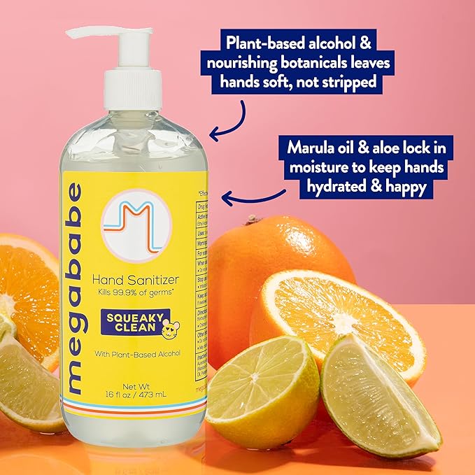 Megababe Squeaky Clean Hand Sanitizer Pump 16oz