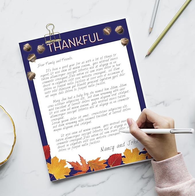 Great Papers! Thankful Holiday Stationery Letterhead, 8.5" x 11", 50 count (2021119)
