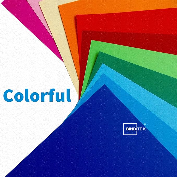 Binditek 25 Pack 13 Mil Slight Linen-Texture Paper Binding Presentation Covers, 90lb, for Business Documents, School Projects, 8-1/2 x 11", Un-Punched, Black