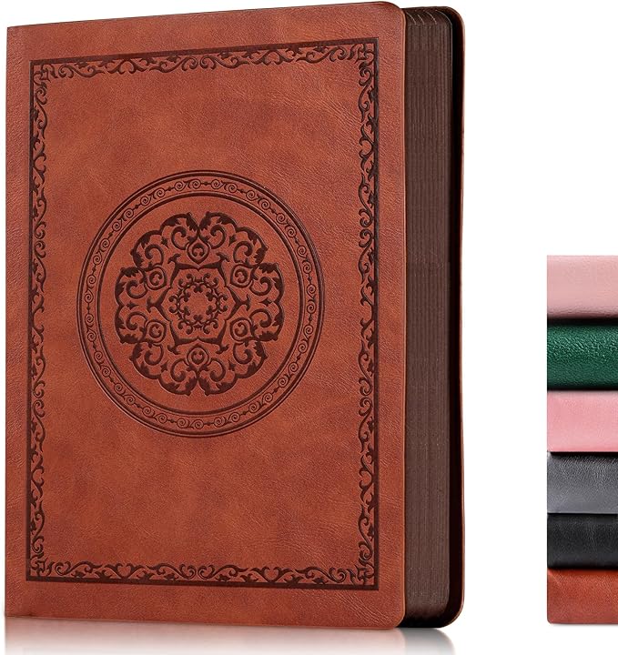 2025 Leather Vintage Journal Notebook,300 Pages,Leather Softcover Lined Journal Notebooks for Women Men,Notebook Journals for Writing Travel,Business,Office,8.5'' X 11.3''