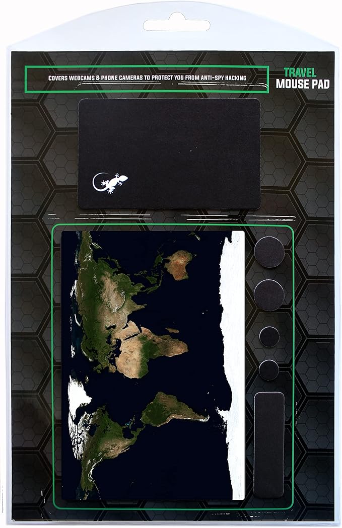 Adhesive Mouse Pad - Peel and Sticks to Any Surface - Travel Mouse Pad, Sticky for Any Surface - Excellent Tracking - Earth Satellite MAP