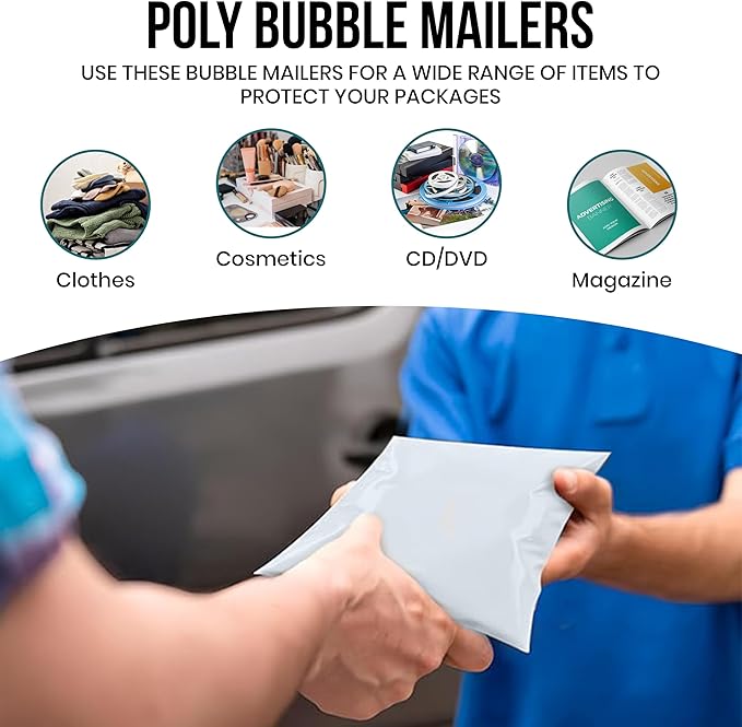 Levex - #7 14.25" x 20" [5 Pack] Poly Bubble Mailers, Padded Envelope Mailers, Packing Envelope & Mailing Bags for Shipping