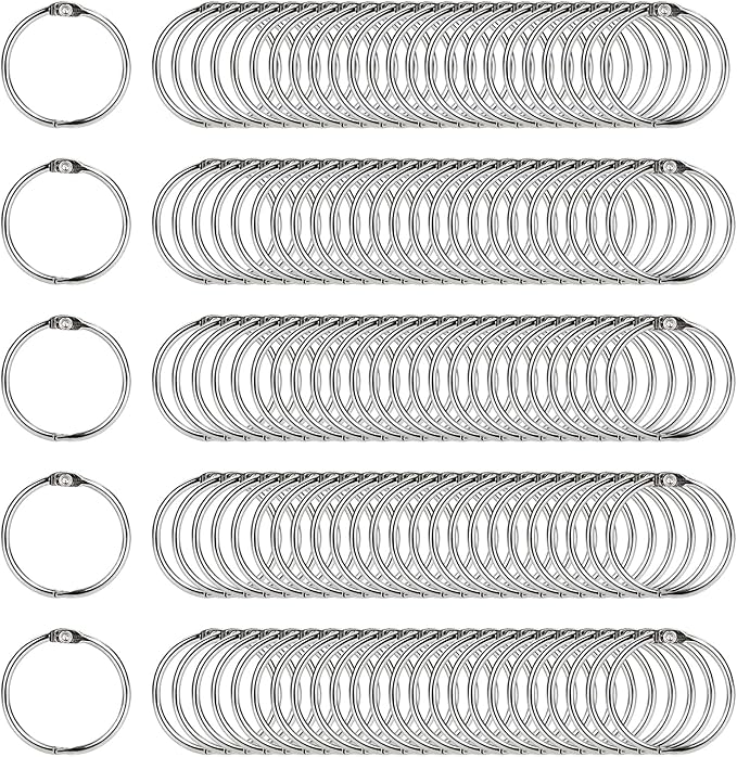 0.76 Inch Loose Leaf Binder Rings (120 Pack), Nickel Plated Small Metal Book Rings for Index Cards, Documents, Keychains, DIY Crafts, Office, School, and Home Supplies (0.76-inch)
