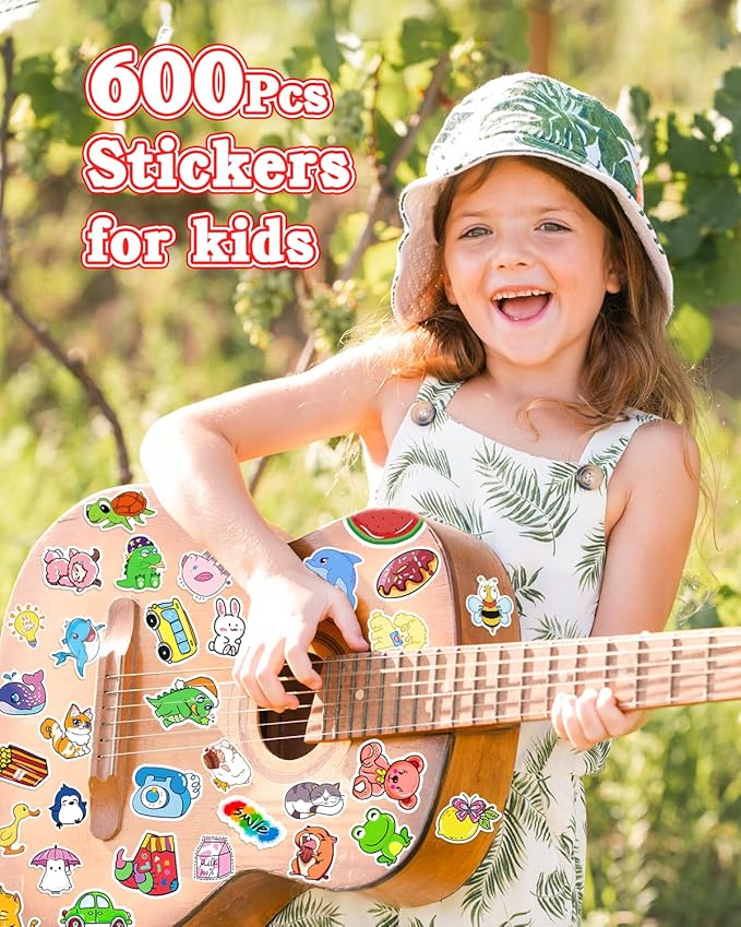 Stickers for Kids, 600Pcs Cute Water Bottle Stickers for Teens, Vinyl Waterproof Classroom Bulk Sticker Pack for Laptop School Student Gifts Classroom Teacher Prizes Kawaii Animal Sticker for Boy Girl