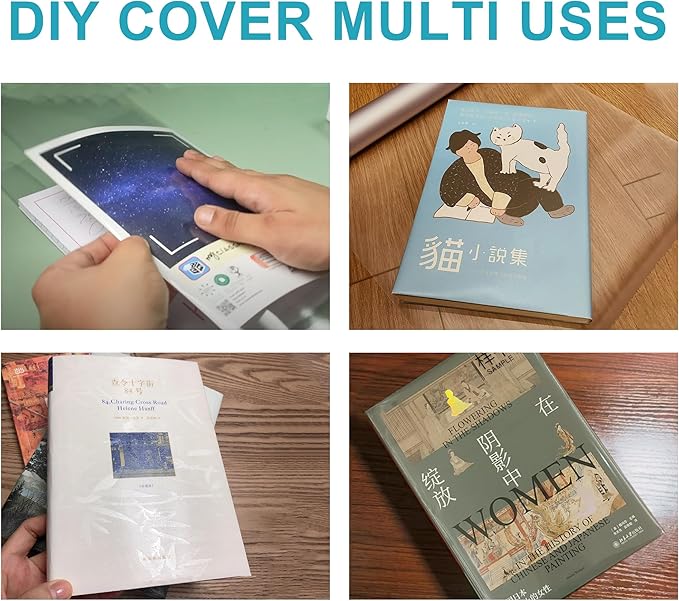 Clear Contact Paper Roll, 17.7in x 20ft Self-Adhesive Vinyl Covering Peel and Stick for Books, Shelves, Documents, Drawers & Crafts – Waterproof, Removable & Easy to Apply