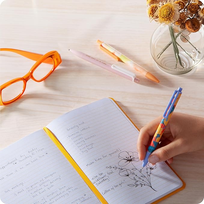 U Brands Laguna Ballpoint Pens, Set of 12, Artist Touch, Bold (1.0mm) Point, Black Ink