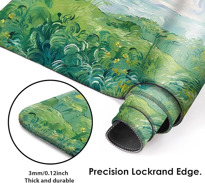 Galdas Gaming Mouse Pad XXL XL Large Long Extended Big Mousepad Non-Slip Rubber Keyboard Mouse Pad with Stitched Edges for Laptop Home Office (31.5x11.8x0.08 Inch) … (Summer Cure)