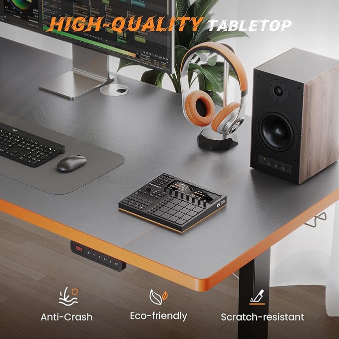 SIAGO Electric Standing Desk Adjustable - 48 x 24 Inch Sit Stand up Desk with Cable Management - 3 Memory Preset Adjustable Height Table