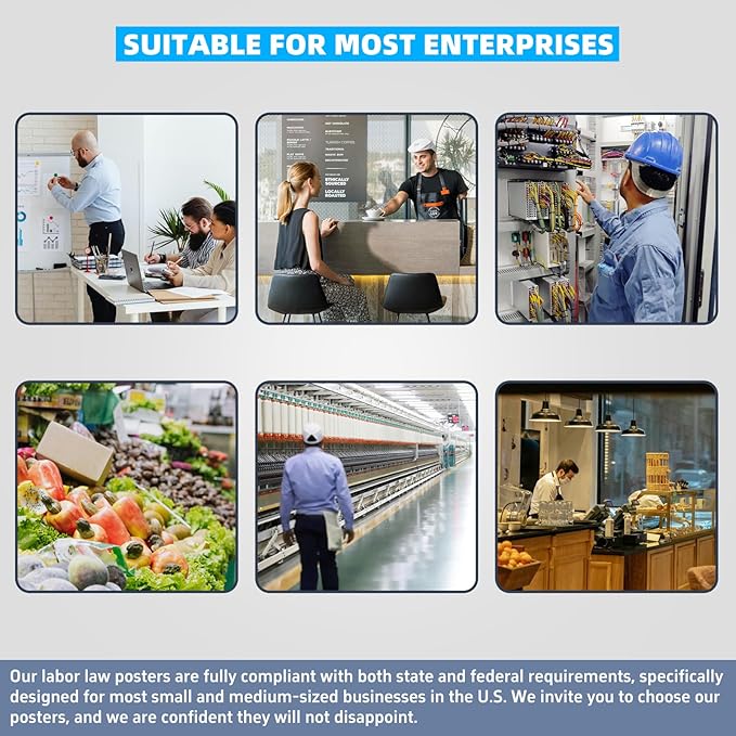 2026 Florida State and Federal Labor Laws Poster - English & Spanish Combo - OSHA Workplace Compliant - UV Waterproof Laminated 24" x 36" - Mandatory Regulations Posting for Employees