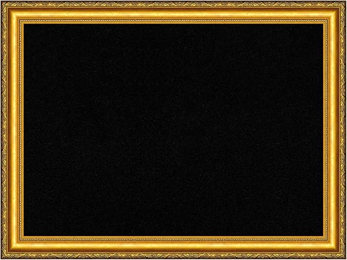 Amanti Art Black Cork Board for Wall, 24x32 Vision Board with Gold Wood Frame, Medium Corkboard Office Decor for Home Organization, Traditional Corkboard Pinboard to display items for home