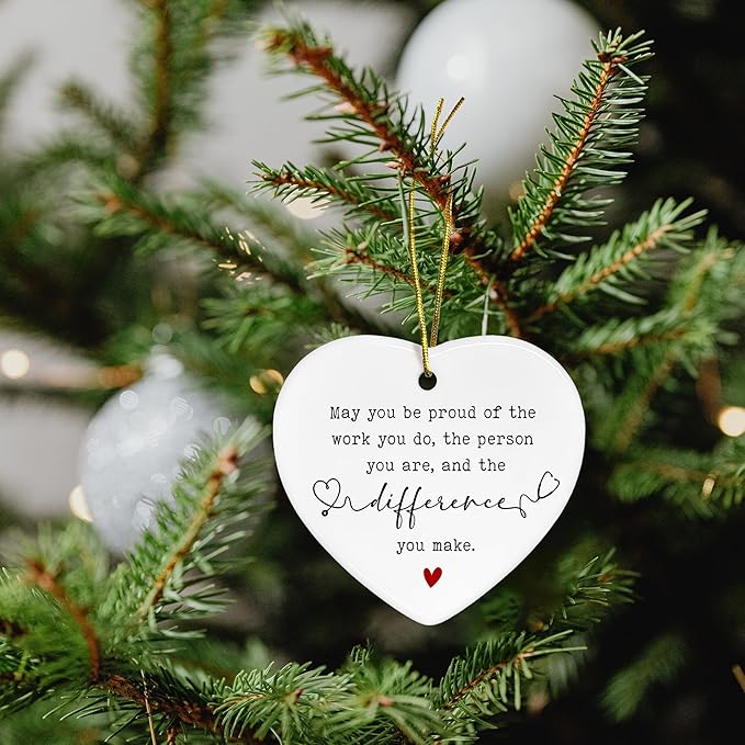 Nurse Gifts for Women - Nurses Week Gifts - Nurse Christmas Ornament - Nurses Rn Practitioner Gift for Women - Birthday, Appreciation, Graduation, Thank You Nursing Gift - Ceramic Ornament