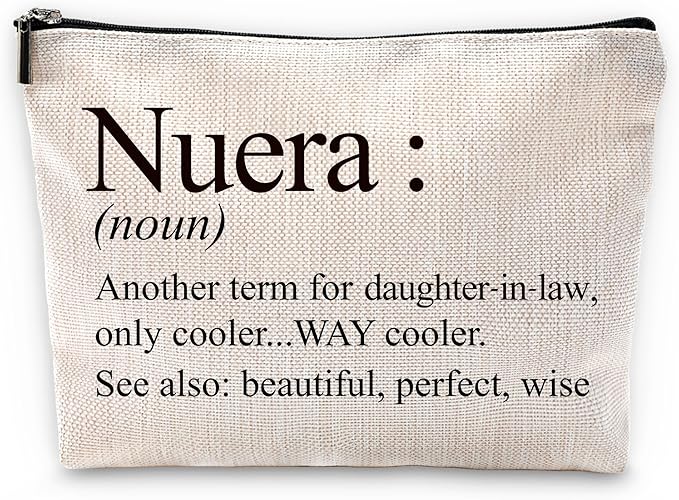Sufamb Nuera Gifts Makeup Bag, Best Daughter in Law Gifts for Mother's Day Birthday Cosmetic Bags, Daughter in Law Gift Portable Small Toiletry Bag Zipper Makeup Pouch
