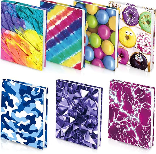 7 Pack Jumbo Feela Stretchable Fabric Book Covers, Washable Durable Reusable Nylon Covers for Hardcover Textbooks Notebooks up to 9'x11'