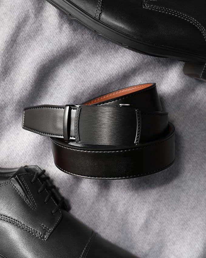 CHAOREN Mens Belt Leather Ratchet Belt - Customizable Fit, Effortless Style (35mm)