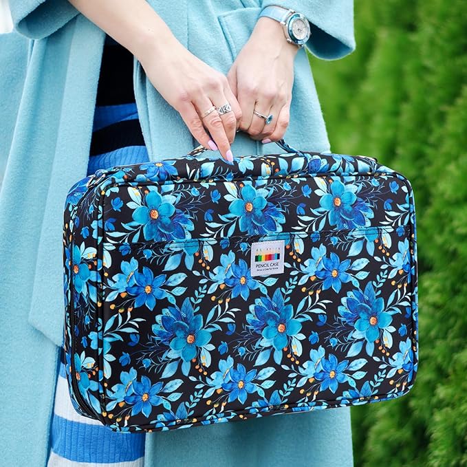 YOUSHARES Big Capacity Colored Pencil Case - 480 Slots large Pen Case Organizer with Multilayer Holder for Prismacolor Colored Pencils & Gel Pen (Orchid)