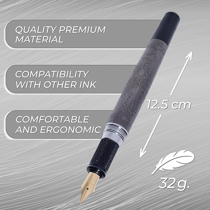 S&R Somit Fountain Pen, Premium Nib,Fancy Pen Executive, Journaling, Calligraphy, Best Writing Pen Gift for Men & Women, Illuminating Gift Box