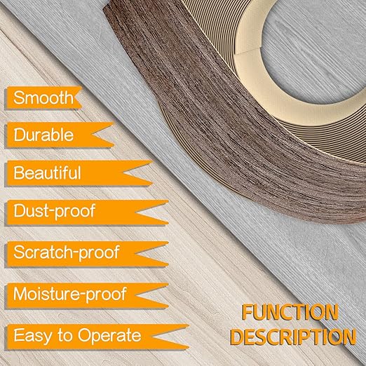 GSCIT Club Walnut Edge Banding, 1 inch x 250ft roll of Veneer Plywood Edge Banding Preglued Flexible, Wood Tape Banding for Cabinet Repair