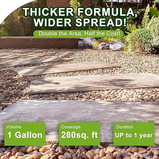 Teexpert 1 Gallon Rock Glue for Landscaping – Strong Pea Gravel Binder & Stone Adhesive for Walkways, Yards, Patios, and Driveways