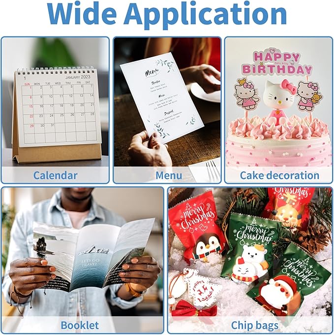 Photo Paper 5 x 7inches, 100 Sheets Glossy Photo Printer Paper, Instant Dry Picture Paper for DIY Chip Bag, Flyers, Cards, Calendars and Brochures(180gsm/48lb)