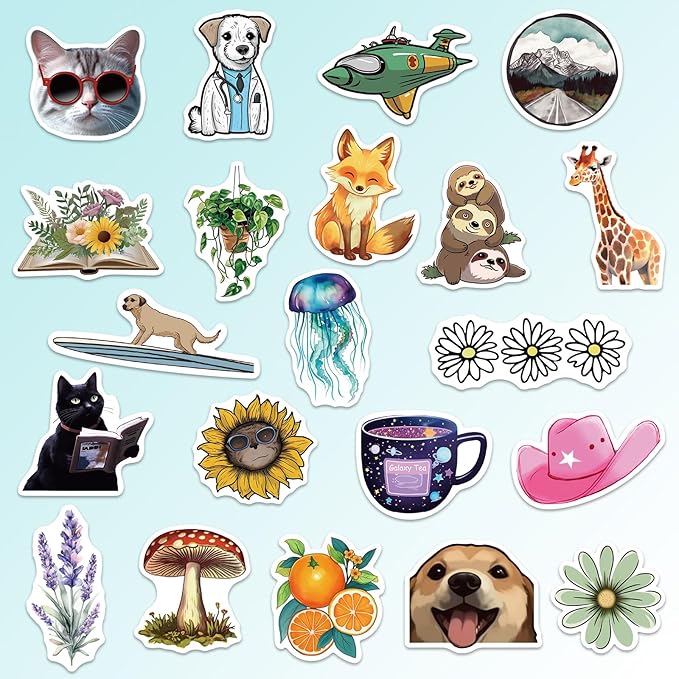 100Pcs Water Bottle Stickers for Kids, Cute Stickers, Waterproof Aesthetic Vinyl Cute Sticker for Kids Teens Girls Adults, for Water Bottle Laptop Luggage