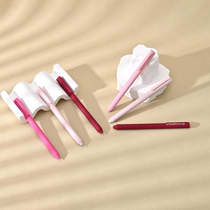 BAYTORY 8Pcs Colored Gel Pens, 0.5mm Fine Point Multicolored Ink Pen, Colorful Pens Smooth Writing for Note Taking and Marking Supplies (Red)