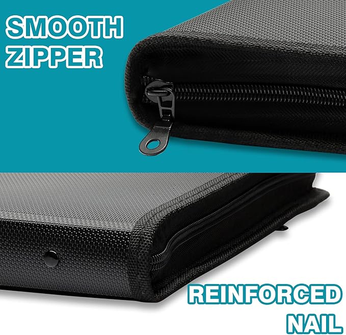 H4D Zippered Accordion File Organizer with Front Mesh Pouch, 13 Pocket Expanding File Folder, Fit for Documents Letter Size A4 Papers, Clear