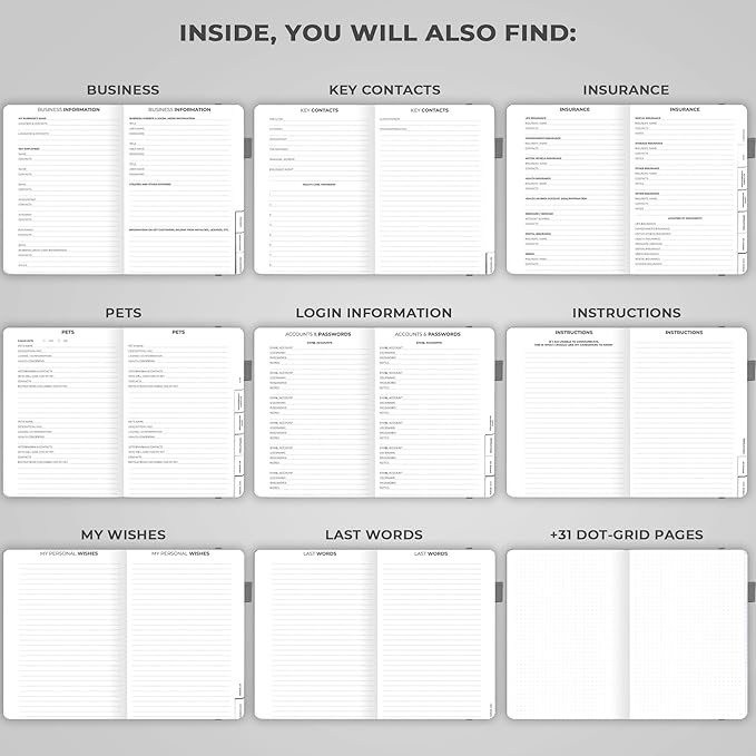 Clever Fox End of Life Planner – Final Arrangements Organizer for Beneficiary, Will Preparation, Last Wishes & Funeral Planning, A5 (Gray)