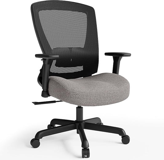 T96C Ergonomic Home Office Chair, Mesh Computer Desk Chair with 4D Armrests, Adjustable Lumbar Support,Tilt Function, Executive Rolling Swivel Task Chair for Long Hours (Stone)