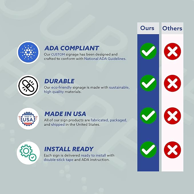 6" X4" Personalized Custom Sign- Tactile Graphics Grade 2 Braille Text | ADA Compliant Wall Mount Plastic Signs For Schools, Offices, Businesses, Apartments & Restaurants