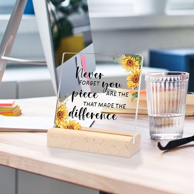Farewell Gifts for Coworkers, Coworker Leaving Gifts Retirement Gifts for Women Acrylic Desk Decorative Sign, Happy Retirement Going Away Goodbye Farewell Gifts for Coworkers Friends Teachers
