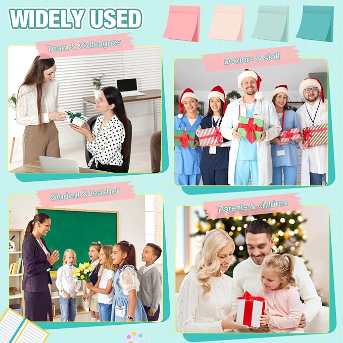 Fainne 24 Pack Sticky Notes Bulk Back to School Supplies Self Stick Note Pads Paper Memo for Office First Day of School Student Teacher Essentials (3x3inch,Fresh Color)