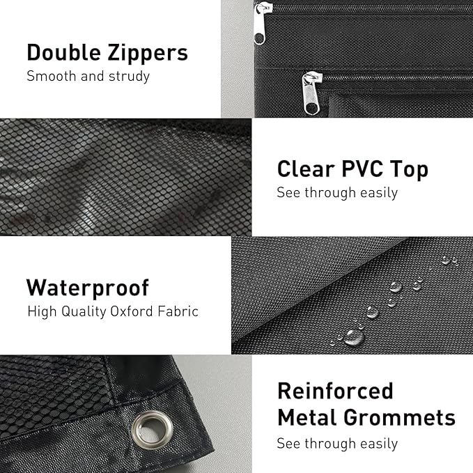 Pencil Pouch for 3 Ring Binder - 3 Hole Zipper Pen Case Bag Holder Bulk Accessories Clear Window Aesthetic Organizer Pockets (Purple, 1)