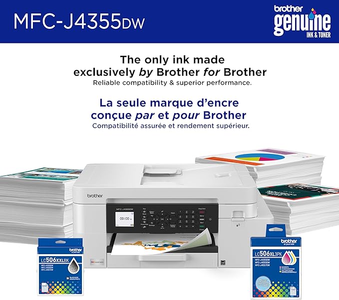 Brother INKvestment 4355 Wireless Color Inkjet All-in-One Printer with 1.8” Color Display and Manual Feed Slot | Includes Refresh Subscription Trial(1) (MFC-J4355DW)