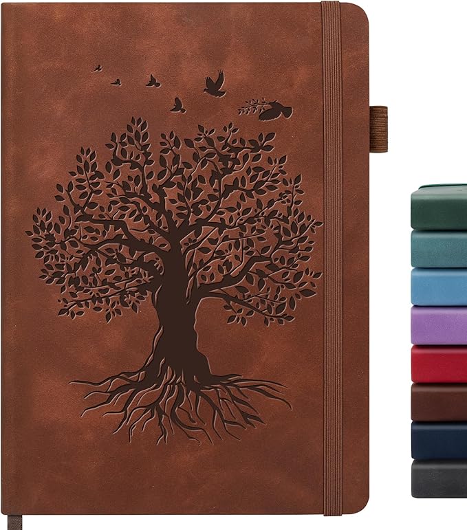 Lined Journal Notebook for Women Men, B5 Hardcover Leather Journals for Writing, 200 Pages Thick Paper, Daily Journal Notebook for Work, School, Note Taking, Business, Travel, College Ruled