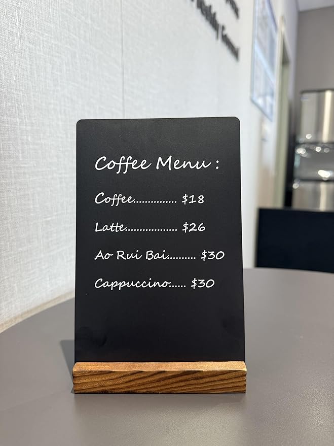 NEWNEWSHOW 3Pack 5.1x7.9 in Blackboard Sign Double Sided with Wood Base Message Chalkboard Erasable Message Board Sign with Wood Base for Shop Wedding Kitchen Home Party Decoration