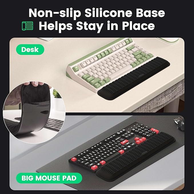 MEKASS Keyboard Wrist Rest, Soft Memory Foam Wrist Support for Keyboard, Keyboard Hand Rest Pad for Wrist Pain Relief, Keyboard Wrist Guard for Long Hours of Work, Gaming, Studying（Purple）